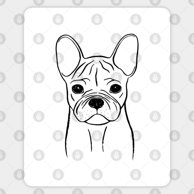 French Bulldog (Black and White) Sticker by illucalliart